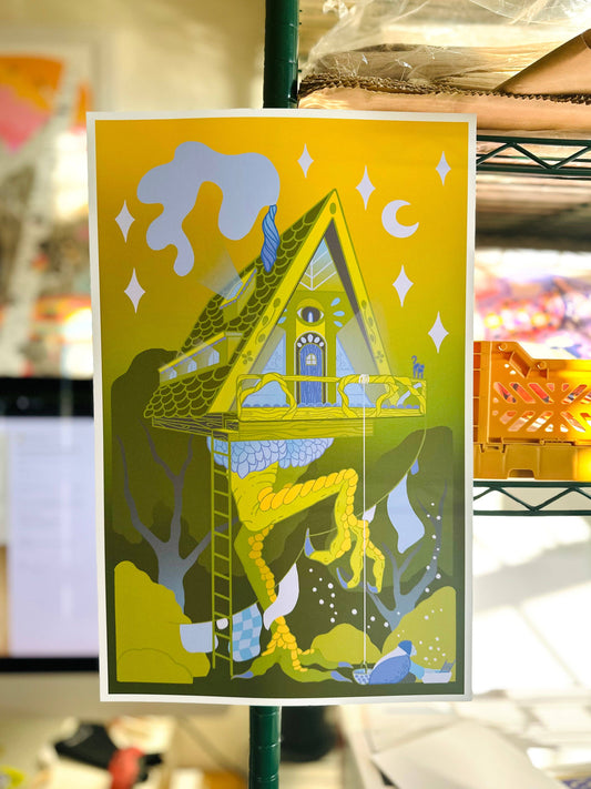 Baba Yaga Doing Laundry Print: 5x7
