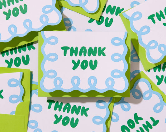 Coquette Letterpress Scallop Thank You Card Set (10)