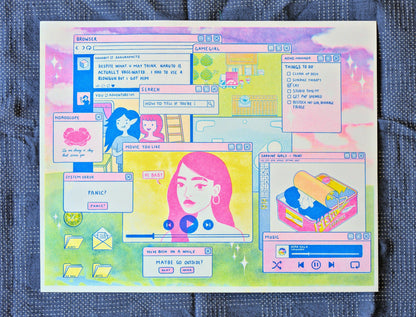 Screensaver | 11"x14" Risograph Print