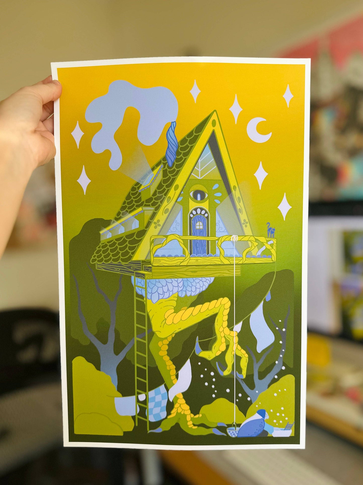 Baba Yaga Doing Laundry Print: 5x7