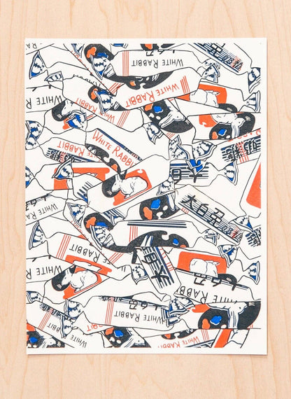 White Rabbit Candy | 8.5"x11" Risograph Print