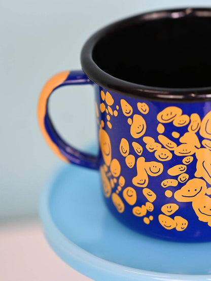 "Speckled Smileys" Enamel mug