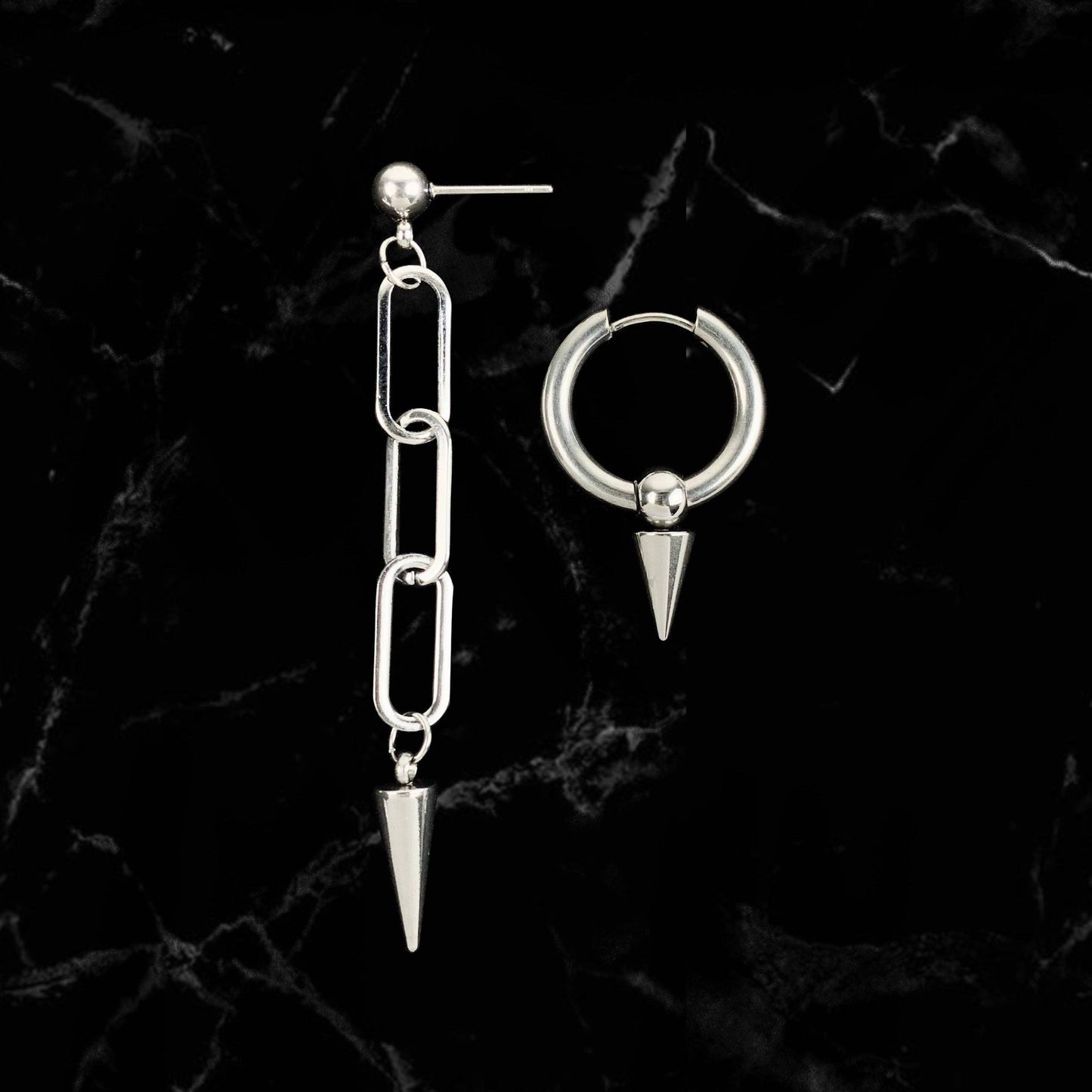 Asymmetrical Steel Earrings