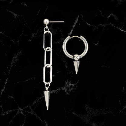 Asymmetrical Steel Earrings