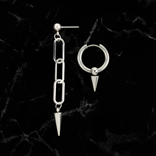 Asymmetrical Steel Earrings