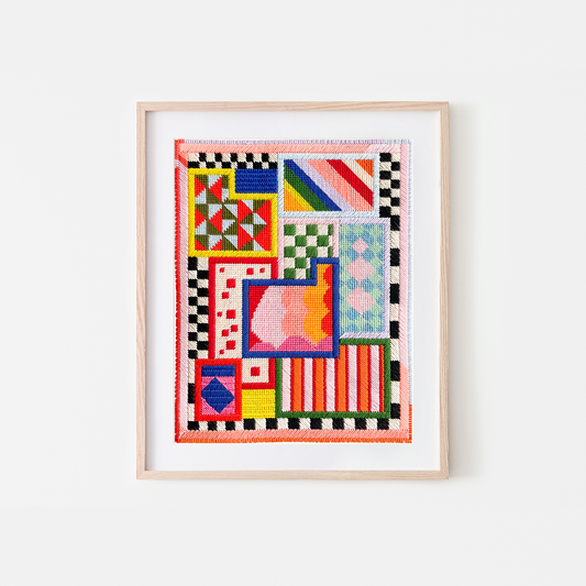 Amusant No.1 Needlepoint, Art Print, 11 x 14"