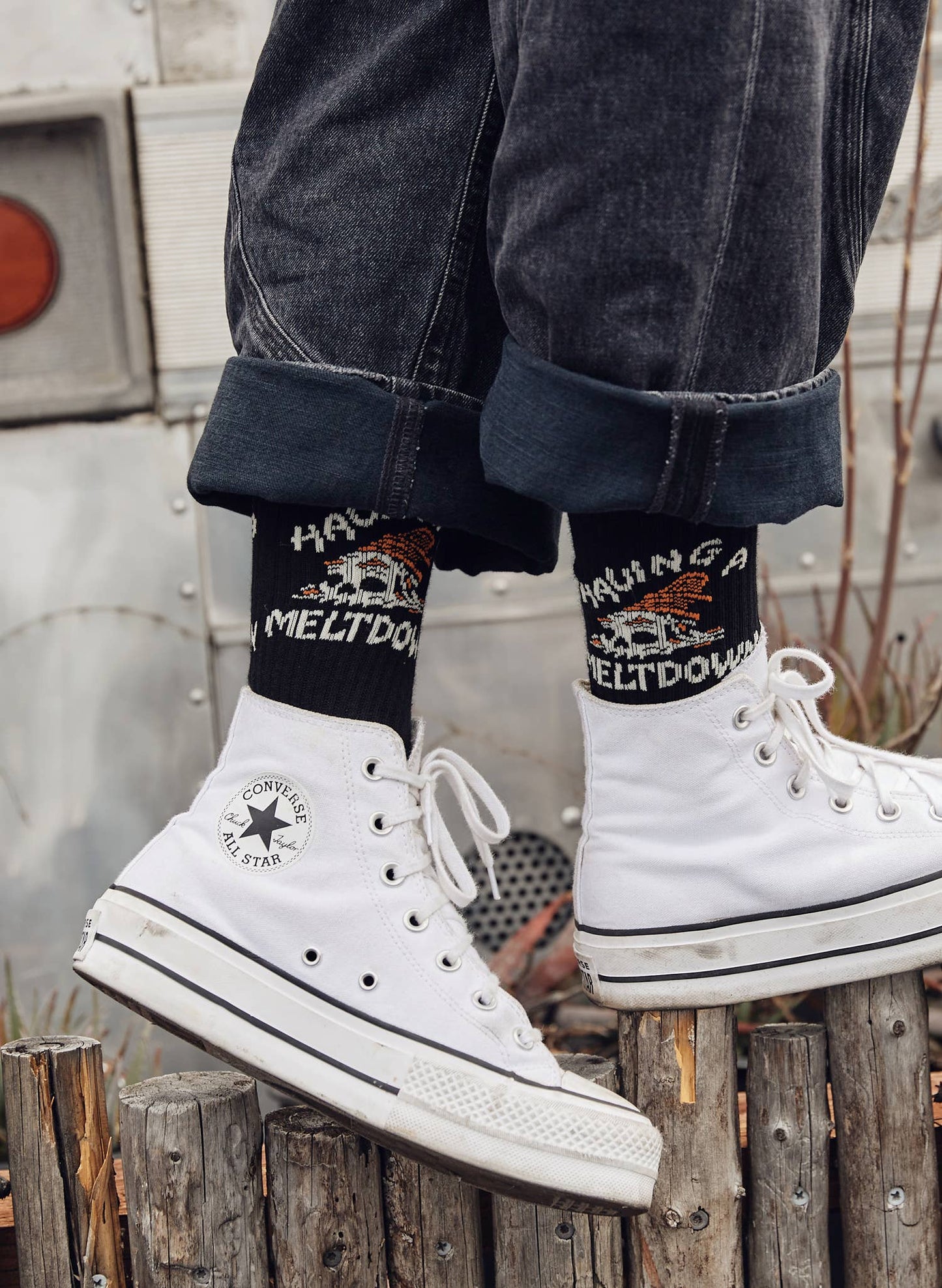 Having a Meltdown Vintage-Style Crew Socks