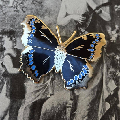Golden Mourning Cloak Butterfly Pin