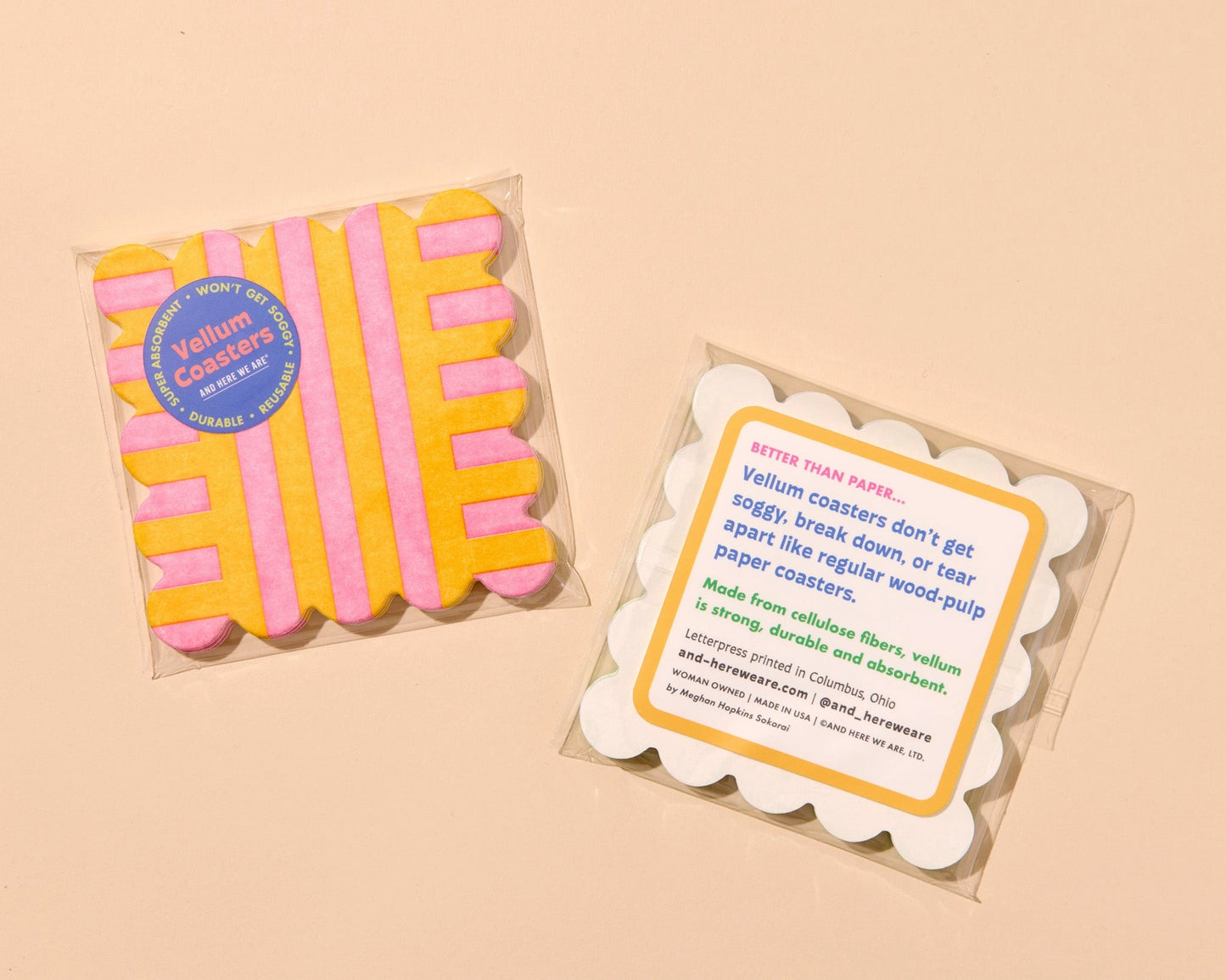 Riviera Letterpress Vellum Coaster Set