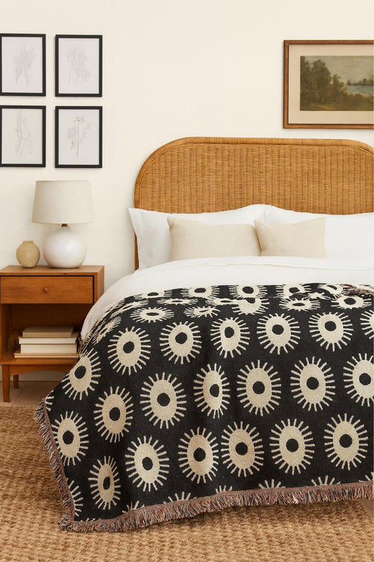 Eyes Pattern Blanket, Mid Century Modern Style