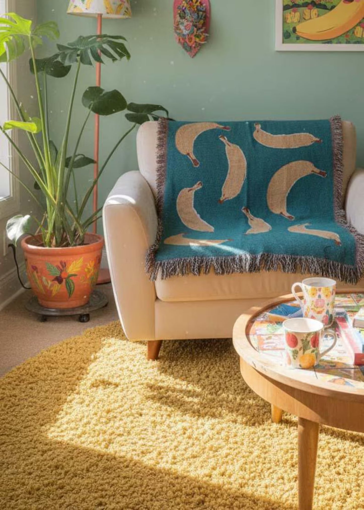 Banana print blanket