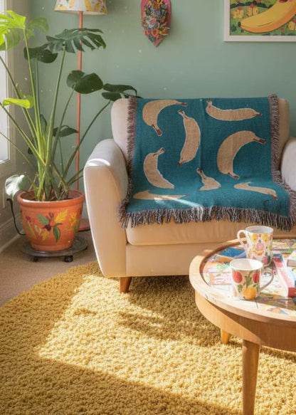 Banana print blanket